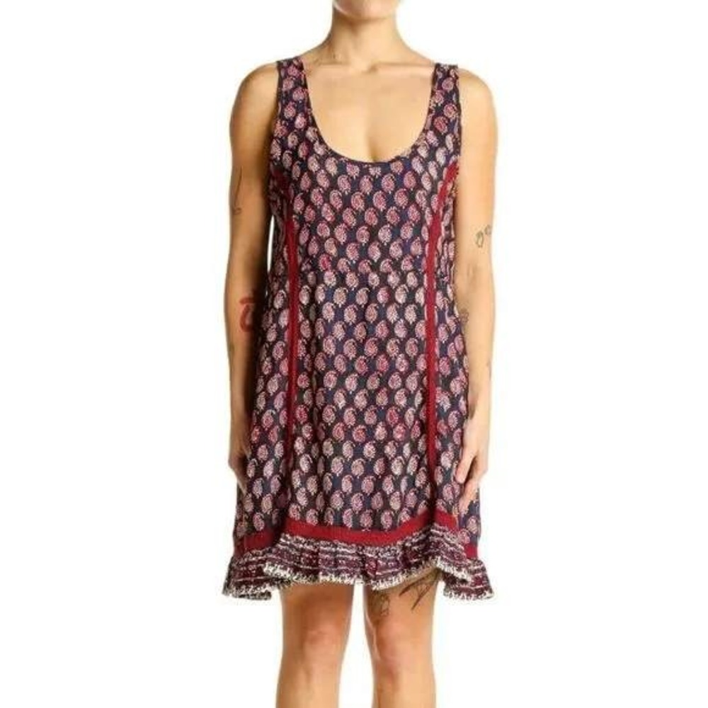 House of Harlow Women's‎ 1960 Paisley Print Sleeveless Dress Red Blue Size S #21